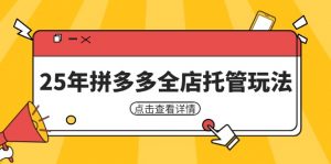 25年拼多多全店托管玩法,矩阵动销裂变玩法如何低风险盈利 新手运营秘籍-资源站