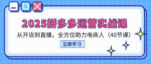 2025拼多多运营实战课,从开店到直播,全方位助力电商人(40节课-资源站