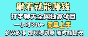 打字聊天项目 打字聊天就有米 一天100-1000左右-资源站