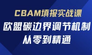 CBAM填报实战课,欧盟碳边界调节机制,从零到精通-资源站