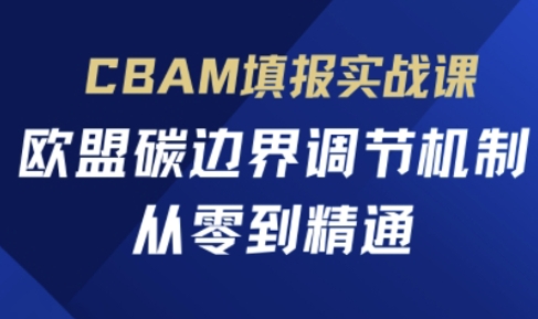CBAM填报实战课,欧盟碳边界调节机制,从零到精通-资源站