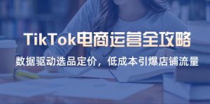 TikTok电商运营全攻略,数据驱动选品定价,低成本引爆店铺流量-资源站
