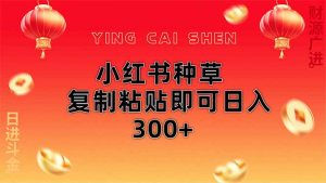 小红书种草无脑操作复制粘贴即可日入300+-资源站