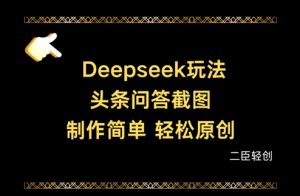 Deepseek头条问答截图，制作简单，轻松原创-资源站