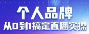 个人品牌:从0到1搞定直播实操,用直播为你的个人品牌赋能,六大实操板块,放大个人影响力-资源站