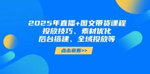 2025年短视频图文带货+直播带货:投放技巧、素材优化、后台搭建、全域投放等-资源站