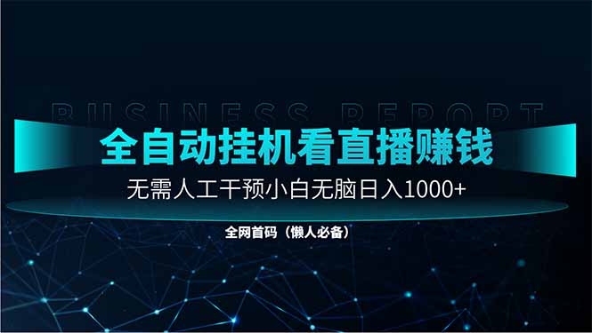 直播助手全自动看大平台直播赚钱，全自动无需人工干预，小白无脑日入1000-资源站