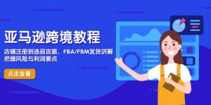 亚马逊跨境教程，店铺注册到选品攻略，FBA/FBM发货讲解，把握风险与利润-资源站