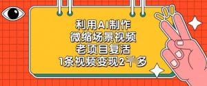 利用AI制作微缩场景视频，老项目复活，1条视频变现2k-资源站