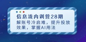 信息流内训营28期,解账号冷启难,提升投放效果,掌握AI用法-资源站