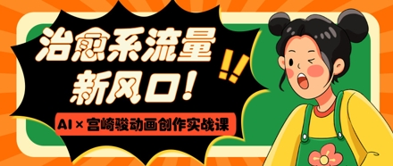 治愈系流量新风口，AI+宫崎骏动画创作实战课，从0到1打造爆款视频-资源站