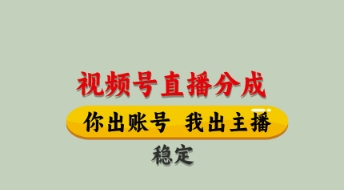 视频号直播分成，全程托管招募，单月轻松变现8k【揭秘】-资源站
