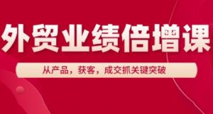 外贸业绩倍增课,从产品,获客,成交抓关键突破-资源站