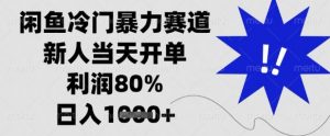 闲鱼冷门暴力赛道，新人当天开单，利润80%，日入1k+【揭秘】-资源站