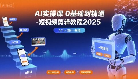 AI实操课0基础到精通-短视频剪辑教程2025-资源站