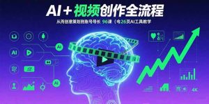 AI+短视频创作全流程:从创意策划到账号增长,96节课(含26项AI工具教学-资源站