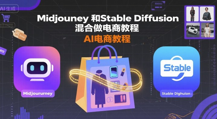Midjourney和Stable Diffusion混合做电商教程-ai电商教程-资源站