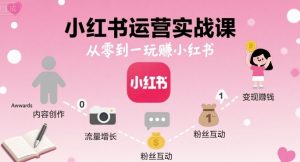 小红书运营实战课,从零到一玩賺小红书-资源站