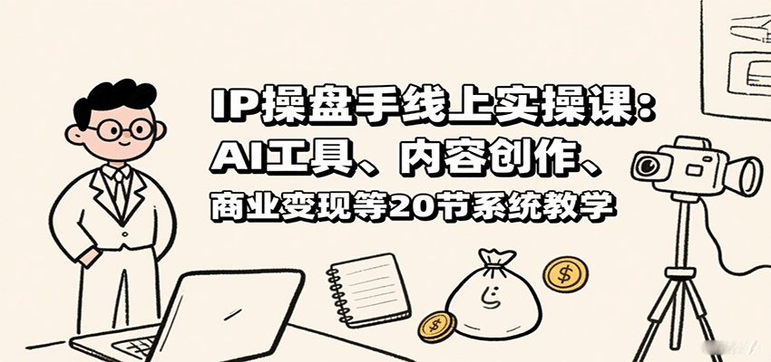 IP操盘手线上实操课:AI工具、内容创作、商业变现等20节系统教学-资源站