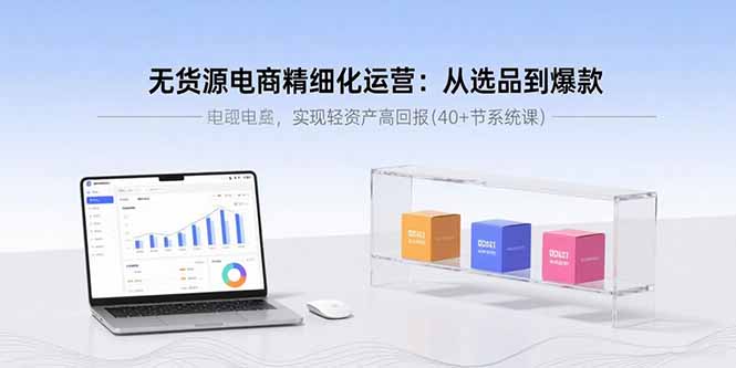 无货源电商精细化运营:从选品到爆款,实现轻资产高回报(40+节系统课-资源站