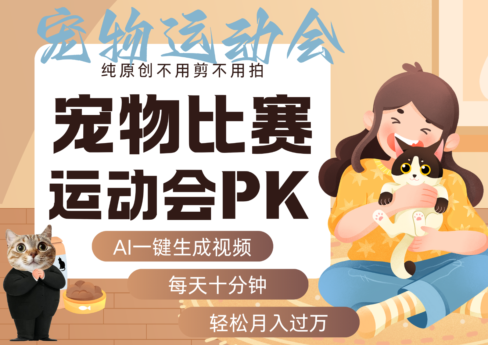 AI萌宠运动员跳水 射击 篮球 足球比赛 每天十分钟 附详细提示词文案库 代替做…-资源站