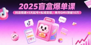 2025盲盒爆单课，抖店搭建+5天起号+私域变现，单月GMV突破10万-资源站