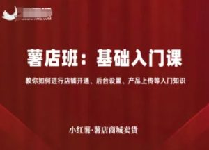 小红薯薯店商城卖货，基础入门课，教你如何进行店铺开通、后台设置、产品上传等入门知识-资源站