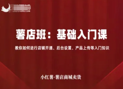 小红薯薯店商城卖货，基础入门课，教你如何进行店铺开通、后台设置、产品上传等入门知识-资源站