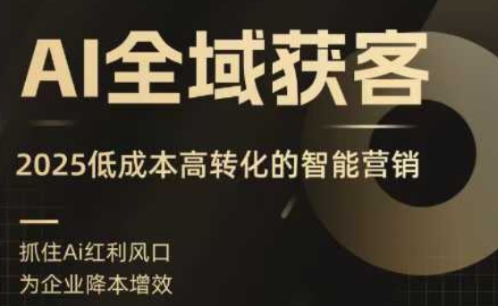 AI全域获客实训营,2025低成本高转化的智能营销,精准找客,高效营销-资源站