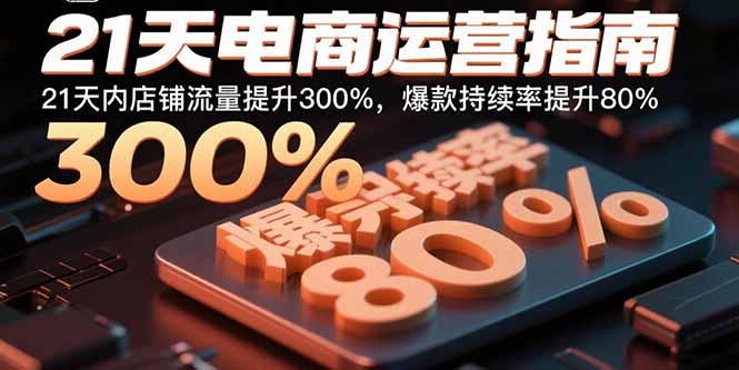 21天电商运营指南：21天内店铺流量提升300%，爆款持续率提升80%-资源站