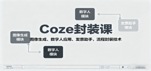 Coze封装课，图像生成、数字人应用、发票助手，流程封装技术-资源站