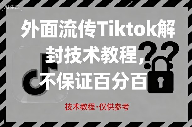 外面流传Tiktok解封技术教程，不保证百分百，具体自测-资源站