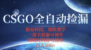 CSGO自动捡漏项目，最新独家玩法，不用挂机不用玩游戏，一个手机即可操…-资源站