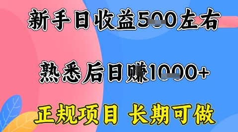 全年可变现项目,收益高无门槛,正规项目,长期可做,一天收益1k+一台电脑在家创业【揭秘】-资源站