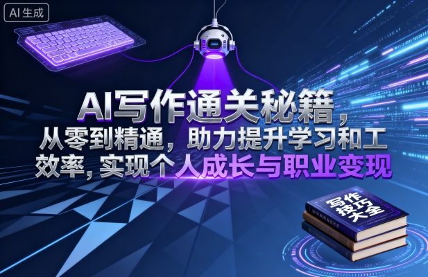 AI写作通关秘籍,从零到精通,助力提升学习和工作效率,实现个人成长与职业变现-资源站