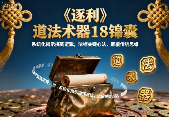 《逐利》道法术器18锦囊，系统化揭示搞钱逻辑，浓缩关键心法，颠覆传统思维-资源站