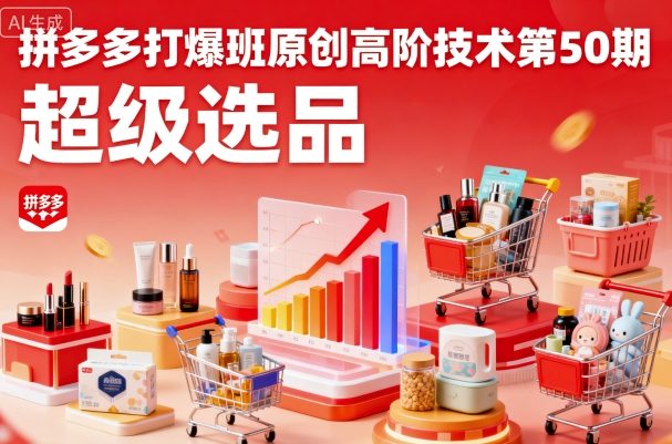 拼多多打爆班原创高阶技术第50期,超级选品-资源站