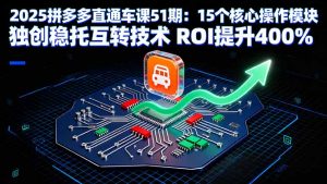 2025拼多多直通车课51期:15个核心操作模块 独创稳托互转技术 ROI提升400%-资源站