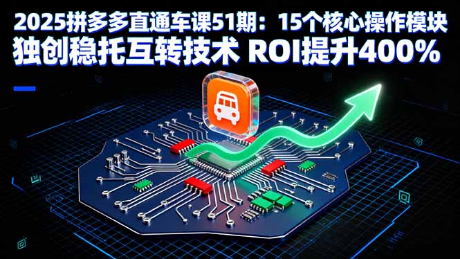 2025拼多多直通车课51期:15个核心操作模块 独创稳托互转技术 ROI提升400%-资源站