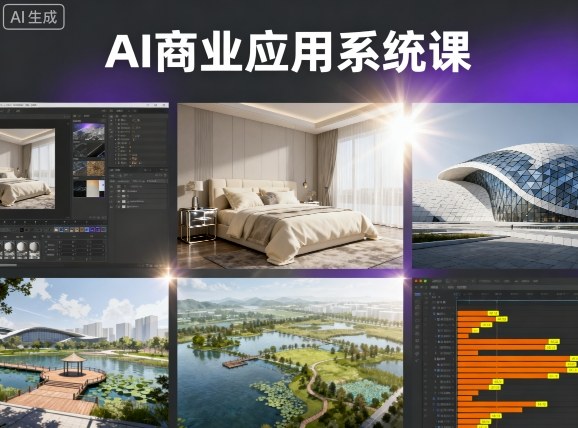 AI商业应用系统课,室内-软装-建筑-景观,智能设计+效果图+动画画实战-资源站