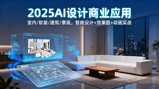 2025AI设计商业应用:室内/软装/建筑/景观,智能设计+效果图+动画实战-资源站