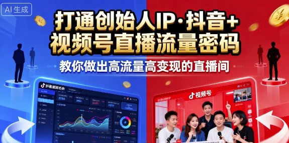 25年直播9-10两期线下课,打通创始人IP,抖音+视频号直播流量密码,教你做出高流量高变现的直播间-资源站
