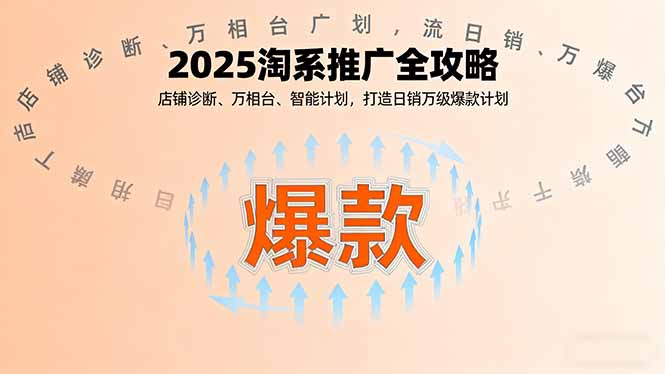 2025淘系推广全攻略,店铺诊断、万相台、智能计划,打造日销万级爆款计划-资源站