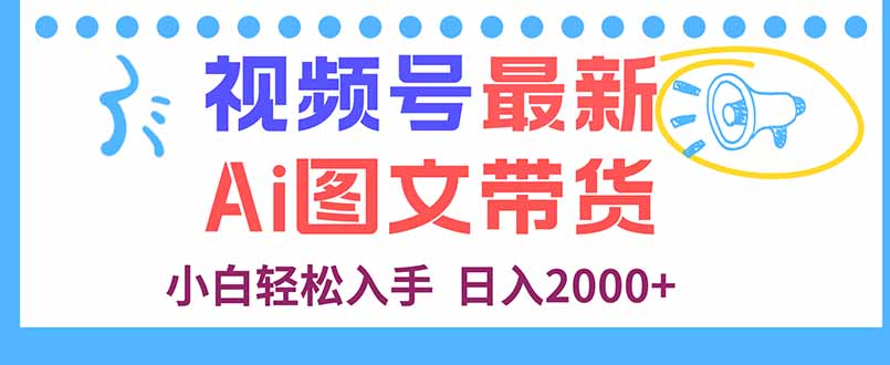 视频号最新AI图文带货，每天几分钟，小白轻松入手，日入2000+-资源站