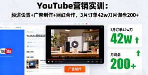 YouTube营销实训:频道设置+广告制作+网红合作,3月订单42w刀月询盘200+-资源站
