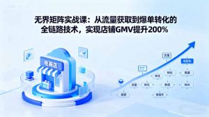 无界矩阵实战课:从流量获取到爆单转化的全链路技术,实现店铺GMV提升200%-资源站