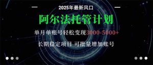 阿尔法托管计划 单账号月入3000-5000，长期稳定项目，新手小白轻松上手。-资源站