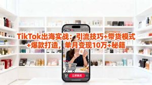 「TikTok出海实战」引流技巧+带货模式+爆款打造，单月变现10万+秘籍-资源站
