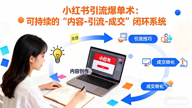 小红书引流爆单术：构建一套低成本 可持续的“内容-引流-成交”闭环系统-资源站