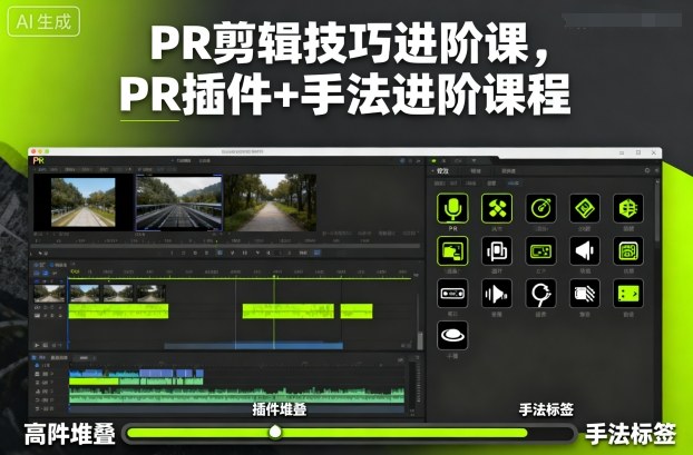 PR剪辑技巧进阶课，PR插件+手法进阶课程-资源站